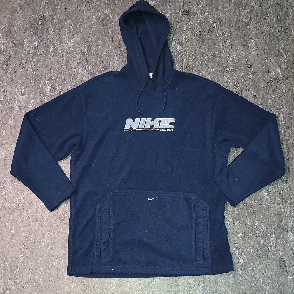 90s. Nike. Embroidered. Fuzzy Hoodie. Oversized LARGE. Streetwear